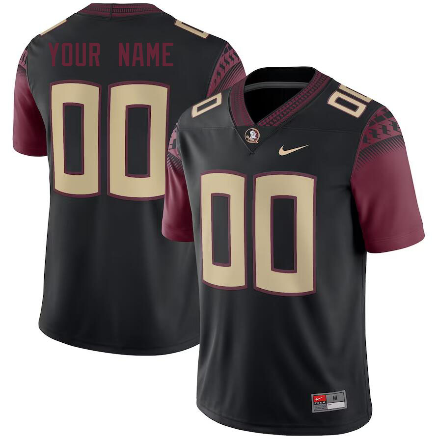 Custom Florida State Seminoles Name And Number College Football Jerseys Stitched-Black